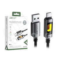 Кабель USB - Type-C Acefast C21-04 (3A, оплетка нейлон, 1.2 м) Черный