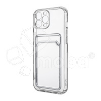 Чехол-накладка для iPhone 11 Pro Max (с защитой камеры, карманом для карт, прозрачный)