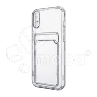 Чехол-накладка для iPhone X/Xs (с защитой камеры, карманом для карт, прозрачный)