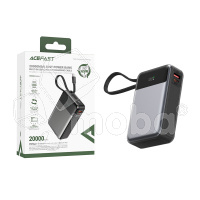 Внешний Аккумулятор (Power Bank) Acefast M21 20000 mAh (65W, QC3.0, PD, AVS, USB, Type-C, LED дисплей) Черный