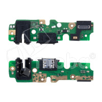 Шлейф для Tecno Spark 7 (KF6n) плата на системный разъем/разъем гарнитуры/микрофон - Премиум