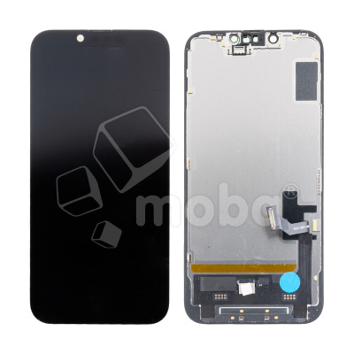 Дисплей для iPhone 14 (A2883) в сборе с тачскрином Черный - (Soft OLED, Full HD) (с верификацией = с привязкой без ошибки)