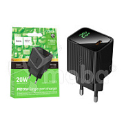 Сетевое зарядное устройство Type-C Hoco CS82A (20W, PD, с дисплеем) Черный