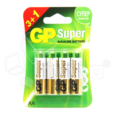 Батарейка AA LR6 GP Super Alkaline 1.5V (4 шт. в блистере)