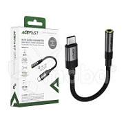 Адаптер Type-C - "3,5 мм" Jack Acefast J12 (оплетка нейлон) Черный