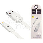 Кабель USB - Lightning Hoco X5 (2.4A, плоский) Белый
