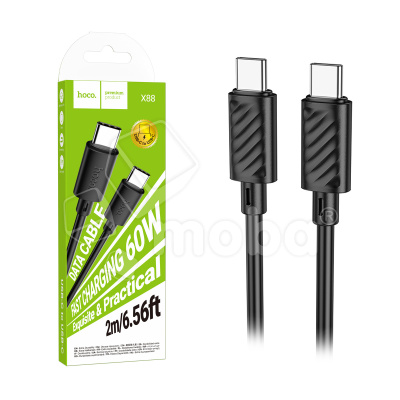 Кабель Type-C - Type-C Hoco X88 (5A, 60W, 2 м) Черный