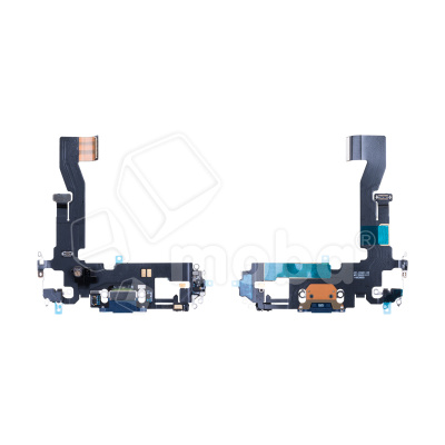 Шлейф для iPhone 12/12 Pro (A2403/A2407) на системный разъем/микрофон Синий - Премиум