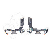 Шлейф для iPhone 16e (A3408/A3409/A3410/A3212) на системный разъем/микрофон Черный - Премиум