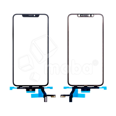 Стекло для переклейки iPhone Xs Max с OCA пленкой + тачскрин Черный - OR (Mitsubishi)